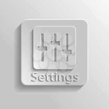 Icon gray setting with shadow
