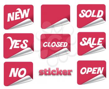 Sticker set sale, sold, open