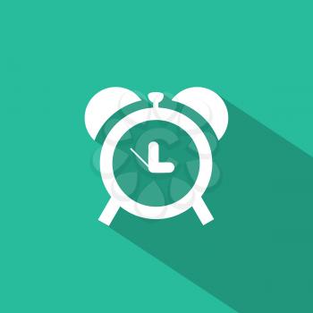 Flat icons for web and mobile applications. Clock icon. Long shadow design