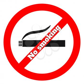 No smoking icon warning symbol on white