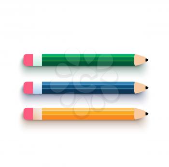Pencil multicolor in flat design
