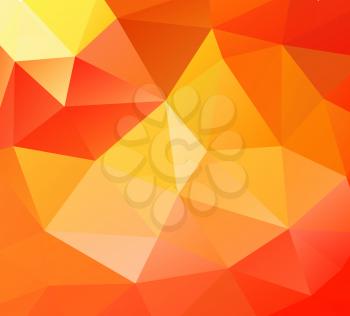 Triangle background. Orange polygons. Abstract background in modern style