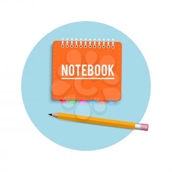 Notebook and pencil. Business concept for office workers