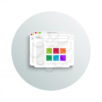 Modern app icon of browser business concept on white background. Office and business work elements