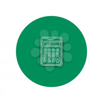 Line icon of calculator. Business concept of analyzing. Office and business work elements