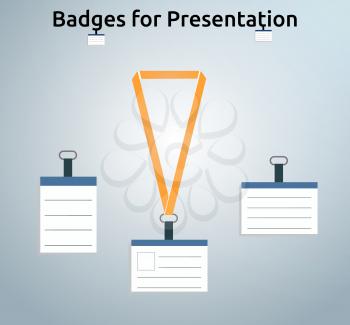 Badges for business presentation on stylish background