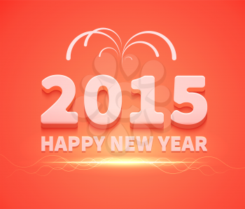 Happy New Year text. Paper 2015 Year background with lines