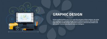 Web design concept. Graphic design banner with icons