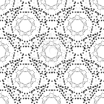 Seamless pattern. Modern stylish texture. Repeating geometric circles with stars. Chaotic circles