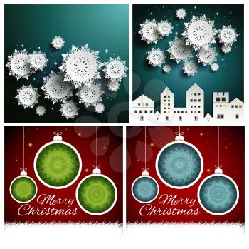 Falling snow background paper snowflakes over night dark sky winter in city