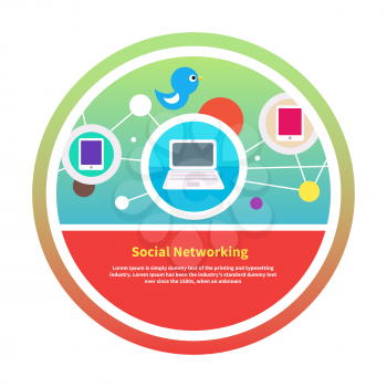 Social networks. Cloud of application icons. Set for web and mobile applications of social media
