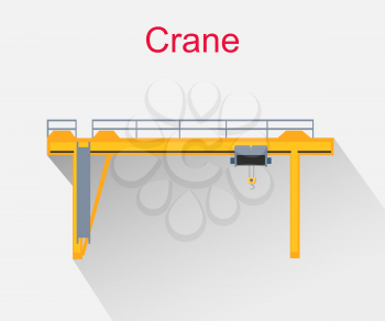 Crane equipment icon design style. Construction and construction crane, crane truck, crane hook, industrial engineering, industry and hook illustration