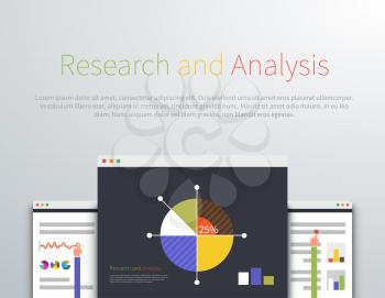 Analytics and research concept design style. Analysis, analytics icon, data analytics, business analytics, graph management business, development and search illustration