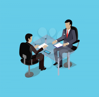 Isometric hiring recruiting interview. Look resume applicant employer. Hands Hold CV profile. Isometric 3d HR, recruiting, we are hiring. Candidate job position. Hire and interviewer. Business meeting