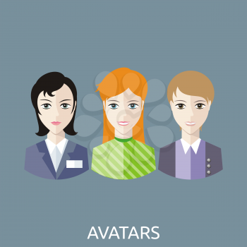 Reception manager avatars. Personal assistant concept set with time management and secretary work flat icons. Reception desk, receptionist, office reception, hotel reception, wedding reception