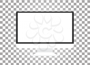 Computer monitor isolated. Computer monitor display. Computer display isolated. Black screen. lcd tv monitor isolated. Icon of monitor. Computer monitor icon. Flat monitor. Vector computer monitor