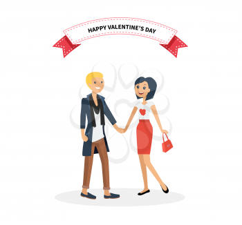 Happy valentine day couple on date. Man hold woman. Valentine and day, couple and valentines day, happy valentine, couple in love, young couple, love and happy couple, flower and event illustration