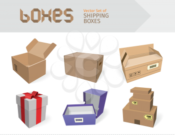Set of gifts boxes design flat. Gift box present, ribbon and gift box vector, gift box isolated, gift box holiday christmas, gift box surprise for anniversary or birthday or xmas gift illustration