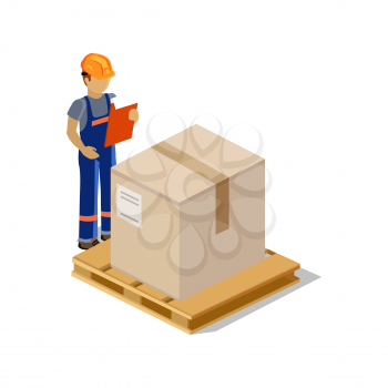 Isometric man delivery of goods isolated design. 3D Delivery man, delivery icon, free delivery, courier delivery, service delivery box, fast delivery, person parcel delivery, express delivery, postman