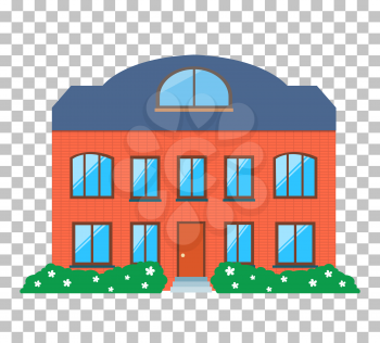 Real estate concept. Red house. House icon. Isolated house. Home house in flat design style. Colorful residential houses. Home, building, house exterior, real estate,  family house, modern house