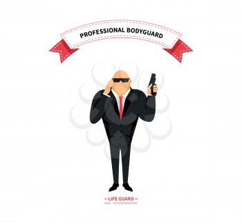 Bodyguards team people flat style. Security and security guards, security man, secret service, protection and professional teamwork illustration. Professional bodyguard. Life guard