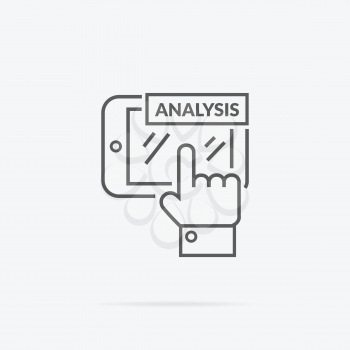 Data analysis icon flat design. Business information, finance document, chart analytic, strategy and money, statistic and development, research investment, infographic and plan illustration