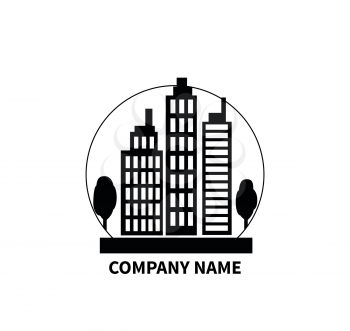 Building logo sign design flat. Company name. Construction building icon, real estate house logo, build icon building symbol, sign architecture, construction vector building