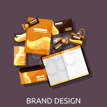 Brand design branding concept flat. Brand identity, business branding company, interface creative, corporate creativity, cover for brochure vector illustration