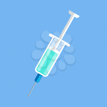 Syringe icon design flat isolated. Needle icon, medical icon isolated, medicine vaccine, injection syringe, medical syringe vaccination, immunization vector illustration