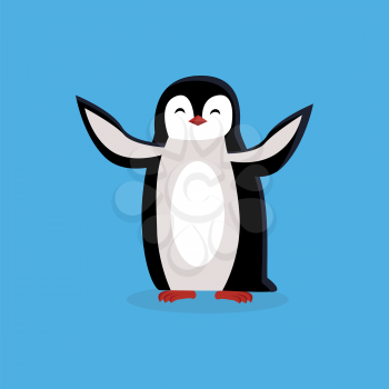 Animal penguin design flat. Bird penguin vector, cartoon polar animal winter isolated, wild penguin character illustration