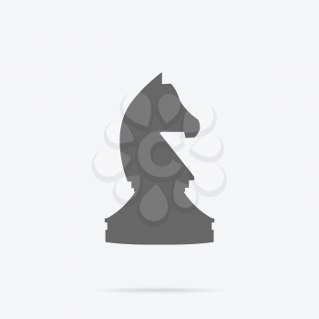 Chess knight strategy monochrome icon design. Chess and knight, chess horse, knight chess piece, strategy game, play leisure, sport chess intelligence, business strategy figure, vector illustration