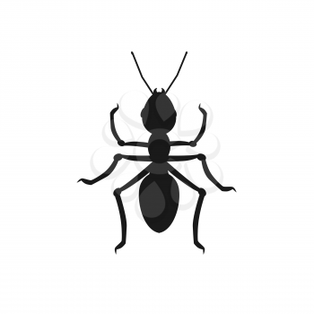 Ant icon black. Ant isolated on white background. Vector illustration