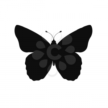 Insects butterflies isolated on white background. Beautiful butterfly logo icon in black color. Insect flying isolated on white backdrop. Vector ilustration