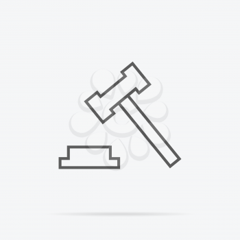 Judge or auction hammer icon. Vector illustration