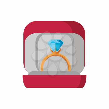 Wedding ring icon in the red box on white background