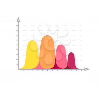 Level chart with colored arrows. Colored arrows indicate the level number. Charts and graphs business template for statistical or financial data report. Infographic information. Vector illustration