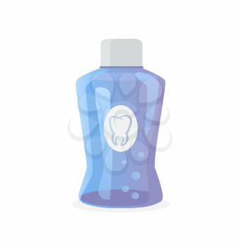 Dental tooth rinse concept on white. Dental tooth care technology. Healthy tooth hygiene. Clean tooth. Vector illustration