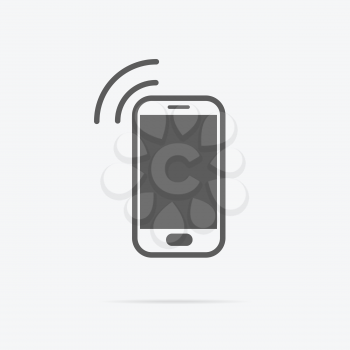 Smartphone icon call isolated on gray background. Vector illustration