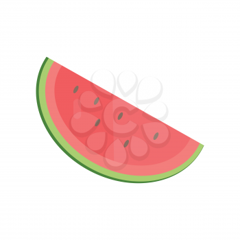 Watermelon vector in flat style design. Fruit illustration for conceptual banners, icons, mobile app pictogram, infographic, and logotype element. Isolated on white background.     