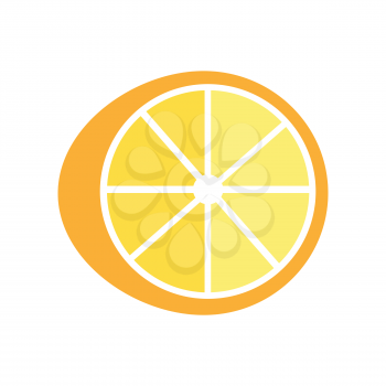 Lemon vector in flat style design. Fruit illustration for conceptual banners, icons, mobile app pictogram, infographic, and logotype element. Isolated on white background.     