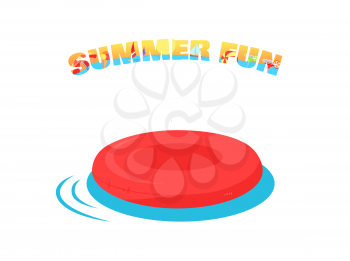 Summer fun concept vector. Flat design. Games in the water. Leisure in the back yard. Inflatable circle illustration for agencies advertising, flayers, app icons, prints. Isolated on white background.