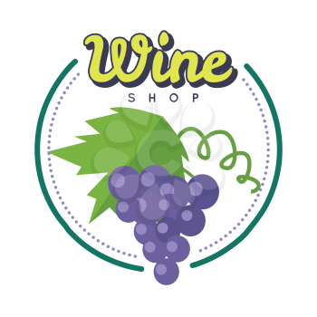Wine shop poster. For labels, tags, tallies, posters, banners of check elite vintage wines. Logo icon symbol. Winemaking concept. Part of series of viniculture production and preparation items. Vector