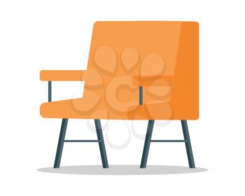Armchair vector in flat style design. Classic furniture for hall or living room. Illustration for apartment interior design concepts, furniture shops advertising, app icons. Isolated on white