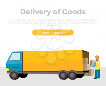 Delivery of goods. Loader unloads the van in flat. Equipment delivery process. Delivery man, delivery icon, free delivery, delivery parcel, service delivery, person profession, courier postman