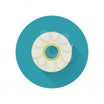 Scotch tape vector icon in flat style. Office supplies, tools and instruments. Illustration for application button pictograms, infogpaphics elements, logo, web design. Isolated on white background