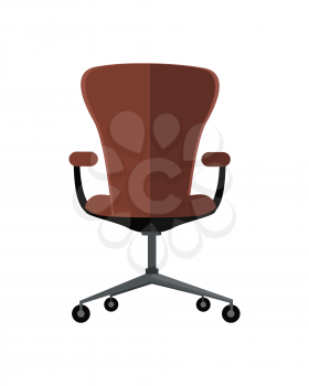 Office chair icon symbol isolated on white. Retro piece of furniture. Editable items in flat style for your web design. Part of series of accessories for work in office. Vector illustration