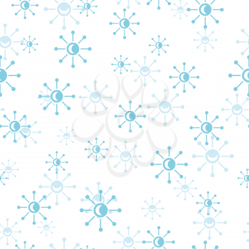 Snowflakes vector seamless pattern. Falling different size snowflakes on white background. Winter holidays season. For gift wrapping paper, greeting cards, invitations, web pages design