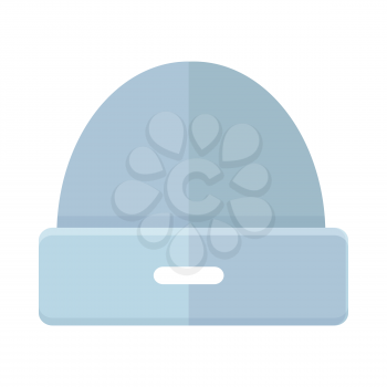 Woolen winter hat icon in simple style on a white background. Warm hat. Vector illustration