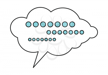 White dialog cloud with message. Dialog icon. Chat icon. Online communication element. Design element, sign, symbol, icon in flat. Isolated object on white background. Vector illustration.