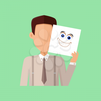 Man character avatar vector. Flat style. Male portrait with arousal, excitement, joy, surprise, ecstasy, rapture, pleasure emotional mask. Illustration for identity in Internet, mood concept icon